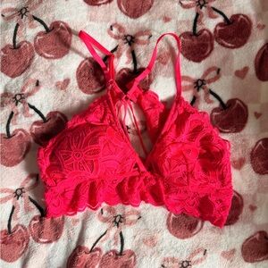 Aerie Lace Bralette in Hot Pink